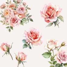 Load image into Gallery viewer, Romantic Pink Roses Clipart Pack, DIGITAL DOWNLOAD
