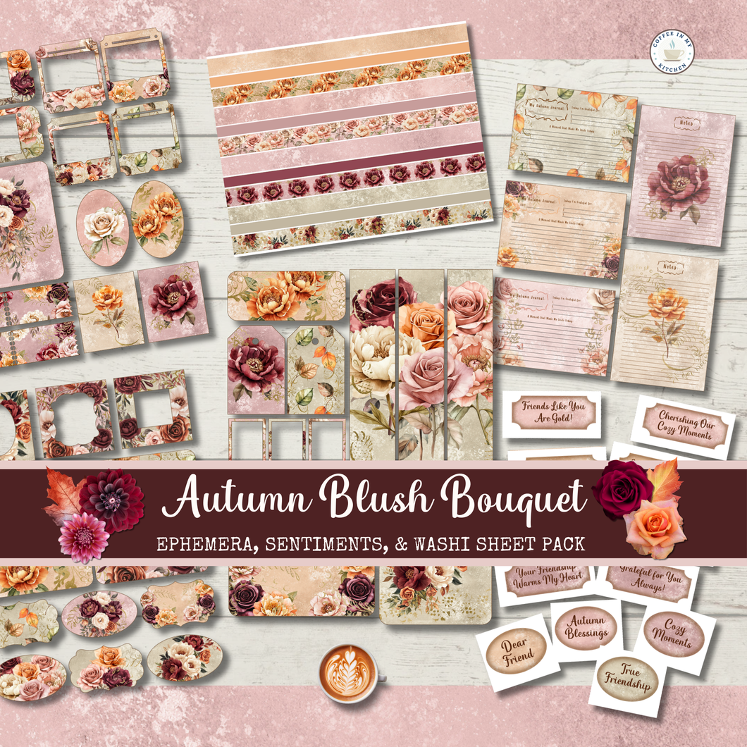 Autumn Blush Bouquet Ephemera Pack {DIGITAL DOWNLOAD}