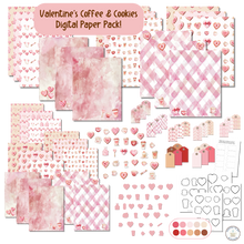 Load image into Gallery viewer, Valentine&#39;s Coffee and Cookies Digital Paper Pack - Flash Sale! {DIGITAL DOWNLOAD}
