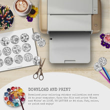 Load and play video in Gallery viewer, Dreamy Florals 24-Piece Coloring Stickers Collection {DIGITAL DOWNLOAD}
