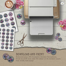 Load and play video in Gallery viewer, Midnight Garden 48-Piece Printable Sticker Collection {DIGITAL DOWNLOAD}
